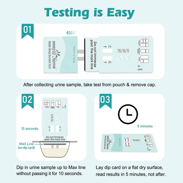 Easy@Home Marijuana and Nicotine Test: Detects THC and Nicotine Metabolites - Rapid Urine Test Strips Kit Over the Counter Use Instant Results in 5 Minutes - Multi-Drug Screen Test #EDOAP-124 15 Pack