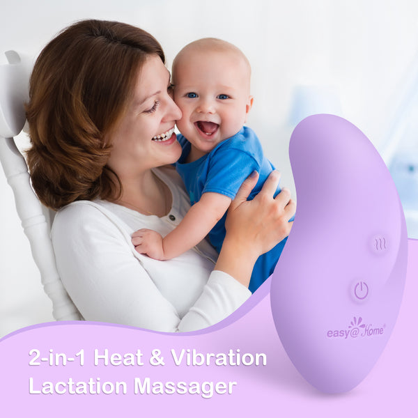 Lactation Massager Breastfeeding Stimulator: 2-in-1 Nursing Baby Pump Mom Breast Support | Warming Sore Tenderness Relief Nipple Massage | Postpartum Essential | Improves Breastmilk Flow EHL038