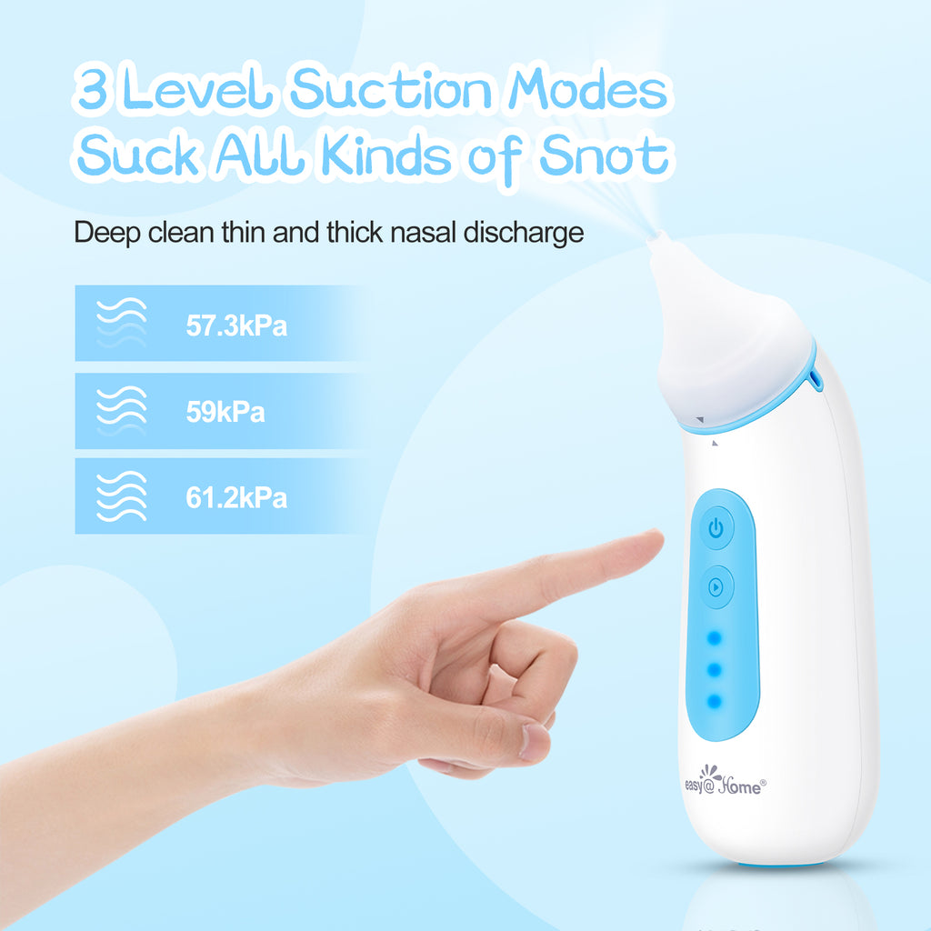 Nasal Aspirator for Baby Electric Baby Nose Sucker with Adjustable 3 Levels  Suction Rechargeable Booger Sucker for Babies with 8 Light Modes and 3  Nursery(Blue) Rhymes(Green)
