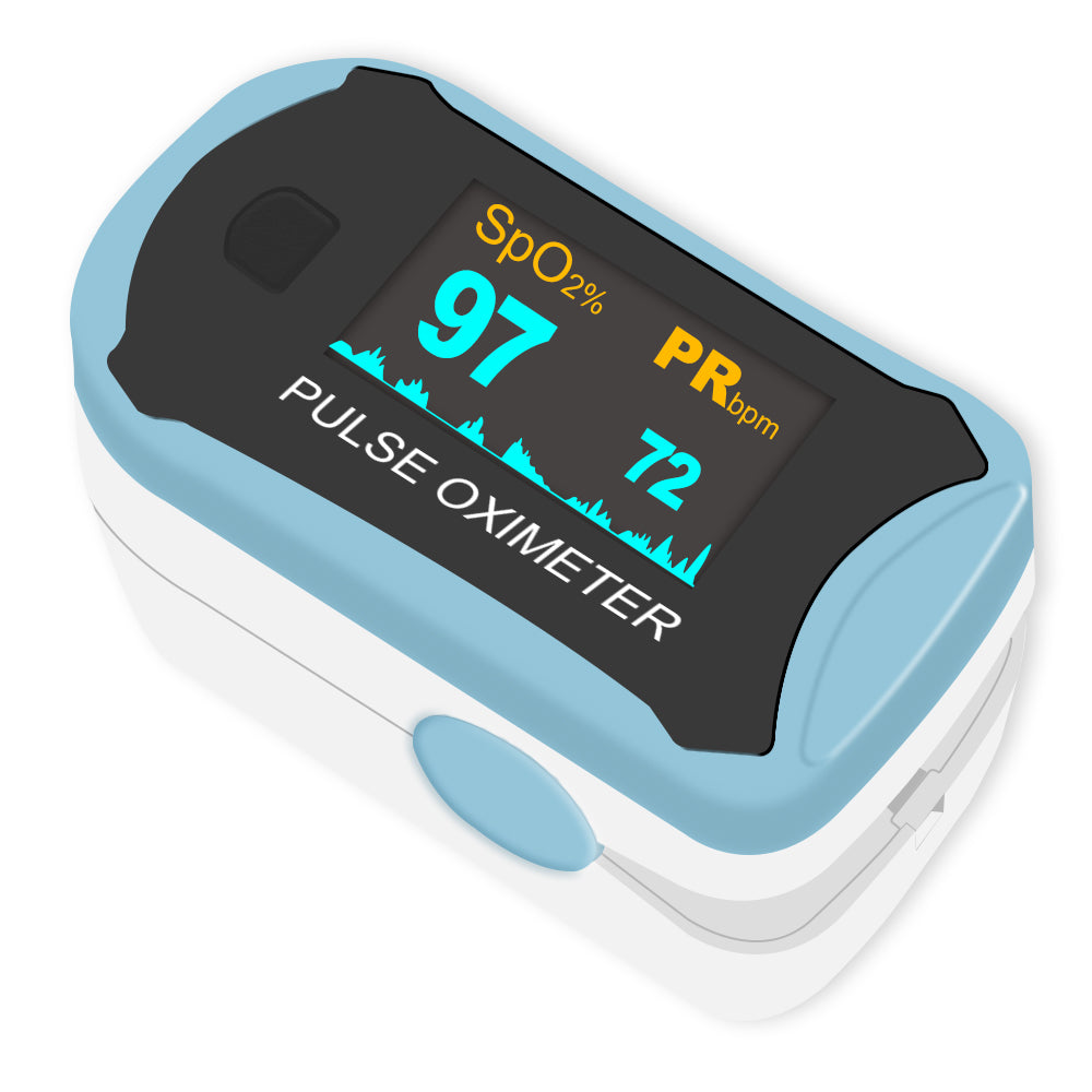 Clearance - Easy@Home Fingertip Pulse Oximeter SpO2 Blood Oxygen Saturation Meter and Heart Rate Monitor, Rotatable OLED Display-Only for UK