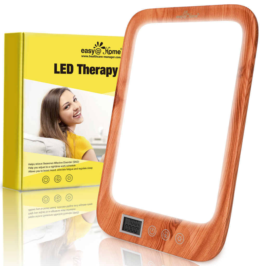 Light Therapy Lamp UV-Free 10000 Lux: Easy@Home Wood Light Therapy Ene