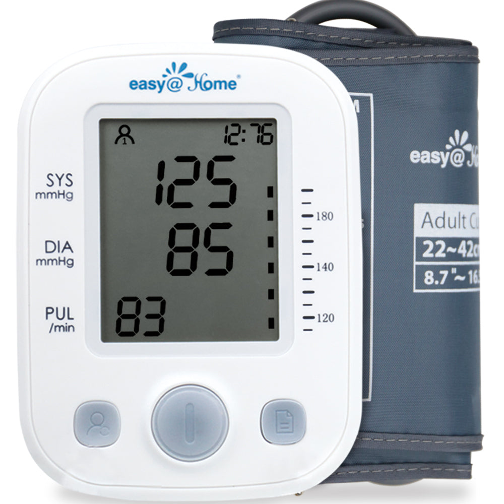 Easy@Home Digital Blood Pressure Monitor Upper Arm with Pulse Rate  Indicator, Accurate Automatic BP Machine with Large Cuff,2 User Individual  Memory