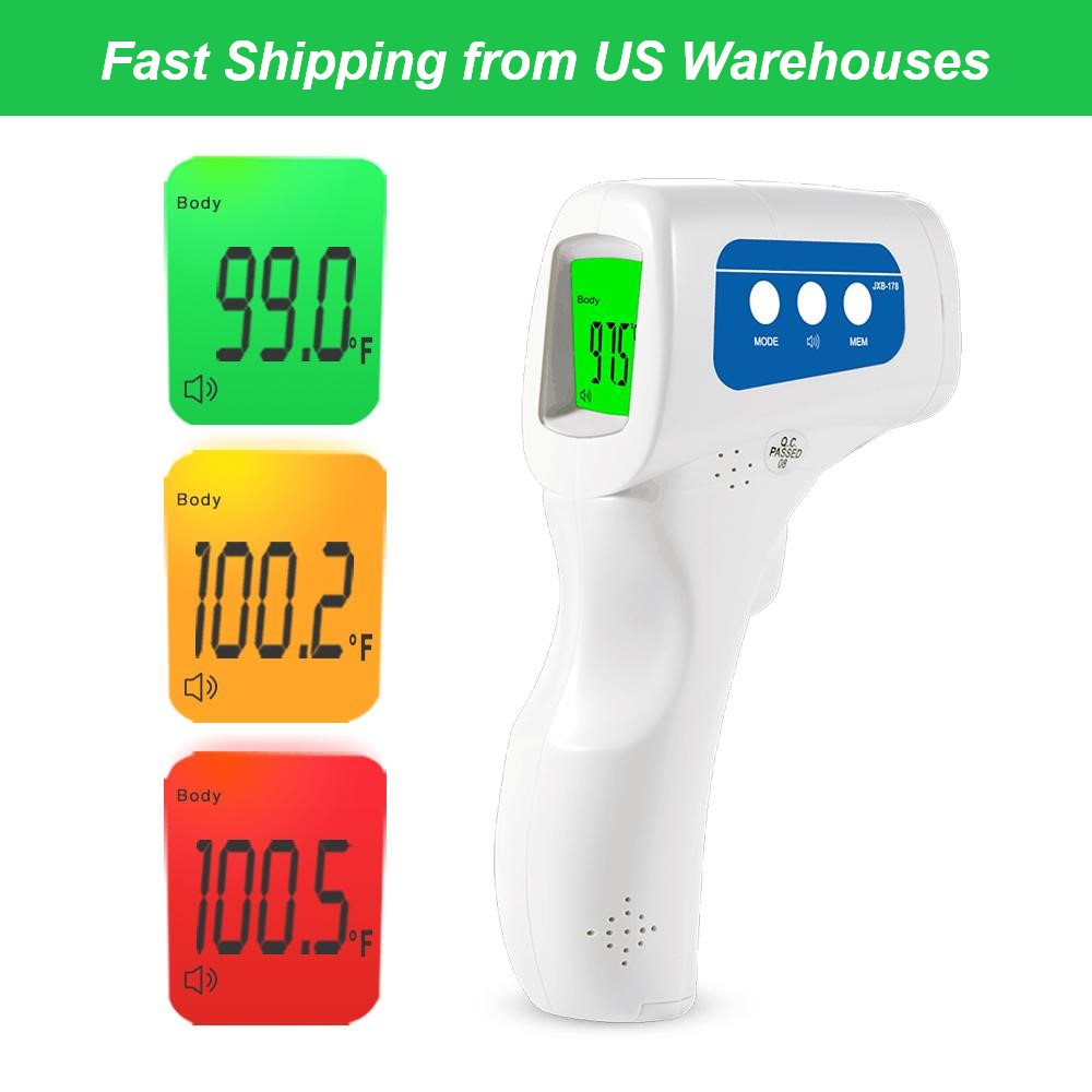 Easy@Home 3 in 1 Non-Contact Infrared Forehead Thermometer (US Stock) for Digital Temperature of Babies, Kids and Adults, Co-Branding JXB-178
