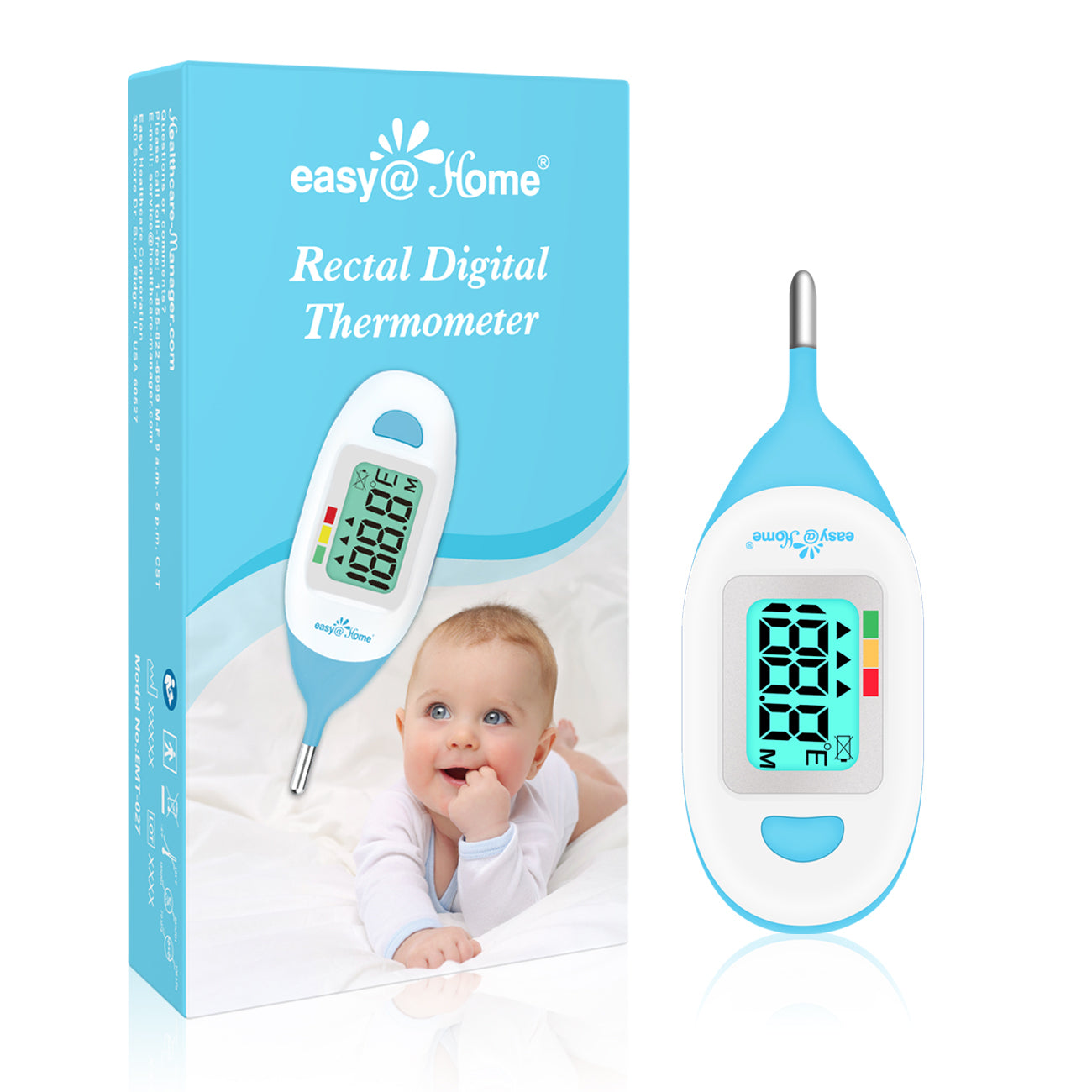 Baby Rectal Thermometer with Fever Indicator - Easy@Home Perfect Newborn and Infant Digital Thermometer with LCD Display Reading Body Temperature-Kid ... Baby Rectal Thermometer with Fever Indicator - Easy@Home Perfect Newborn and Infant Digital Thermometer with LCD Display Reading Body Temperature-Kid ...