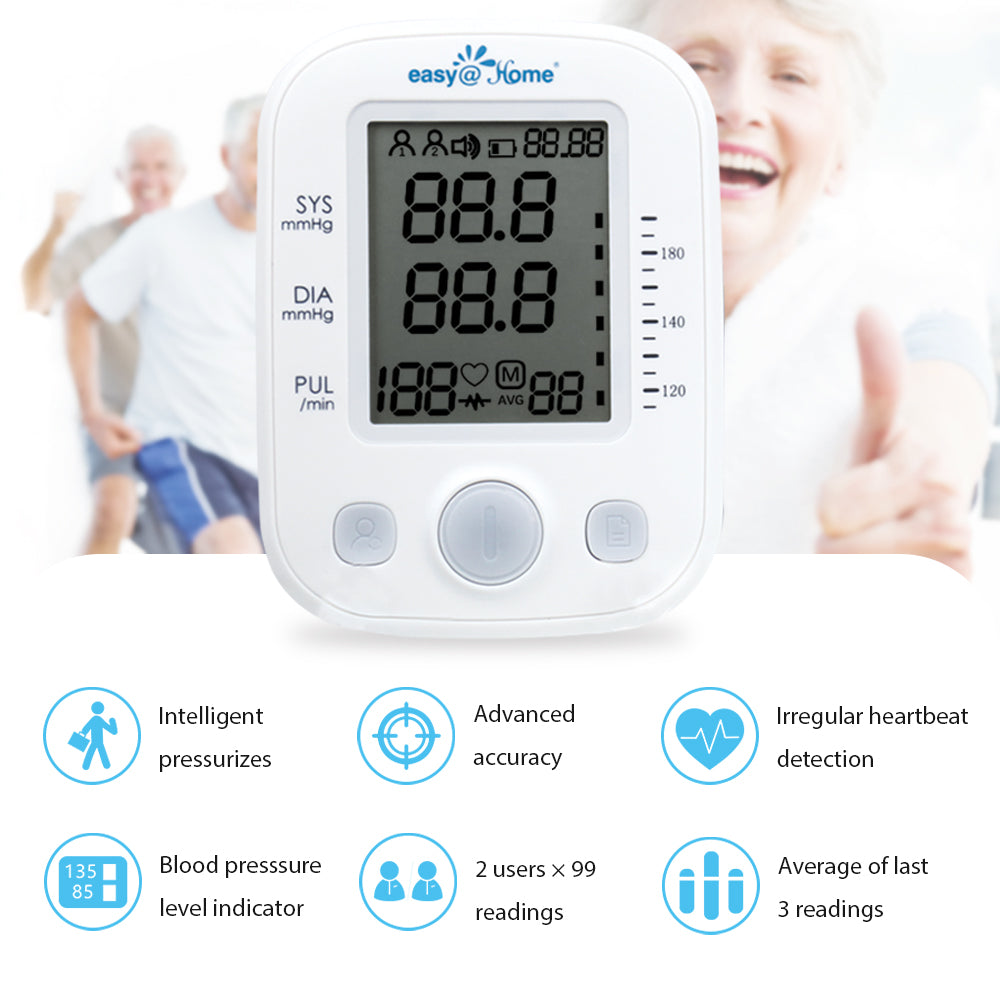 Blood Pressure Monitor-Wrist Cuff Automatic Digital Blood Pressure Meter,  Accurate BP Machine for Home Use, Large Display, Hypertension & Irregular  Heartbeat Detector 