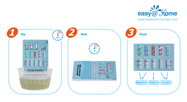 Easy@Home 10 Panel Instant Drug Test Kits -  Urine Dip Drug Tests, EDOAP-3104
