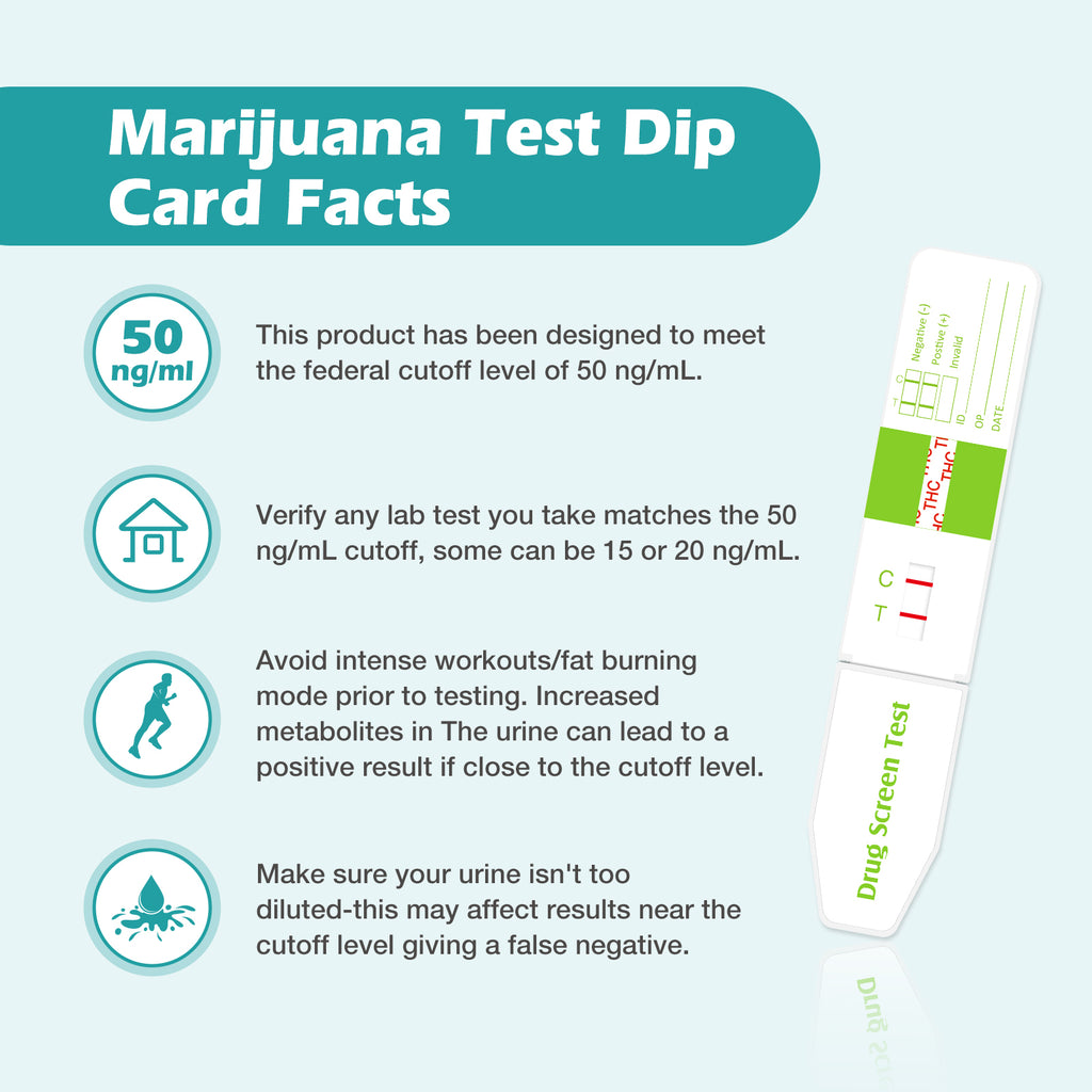 Easy Home Drug Test Cutoff Levels Easy@Home Marijuana Test Dip Card: Drug THC Urine Strips Kit for at Ho