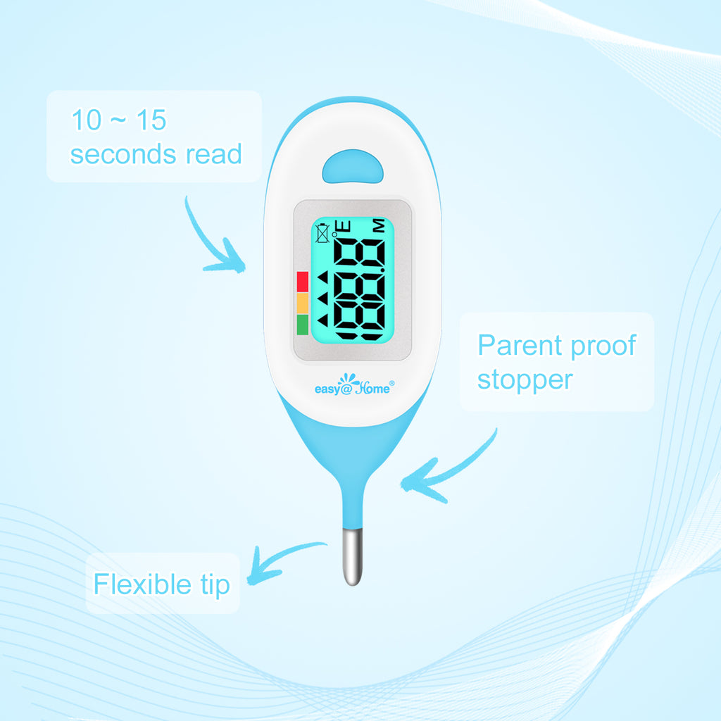 Baby Rectal Thermometer with Fever Indicator - Easy@Home Perfect Newbo