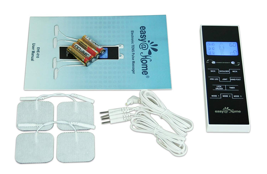 Easy@Home 3-in-1 TENS Unit + EMS Unit + Heat Muscle Pain Relief, fsa and  hsa EHE018