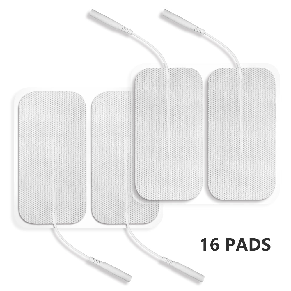 Easy@Home Tens Unit Self Stick Carbon Electrode Pads, Non Irritating Design 16 Pcs 2" x 4" Reusable Pads