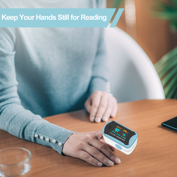Clearance - Easy@Home Fingertip Pulse Oximeter SpO2 Blood Oxygen Saturation Meter and Heart Rate Monitor, Rotatable OLED Display-Only for UK