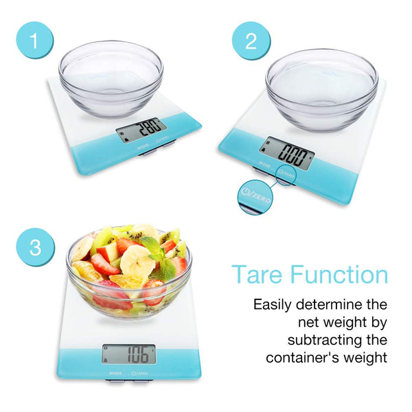 Easy@Home Digital Food Kitchen Scale, Professional Nutritional Calculator - Weight, Calories, Fat, Cholesterol, Carbohydrates - Diet Nutrient Diary Feature，ENC203