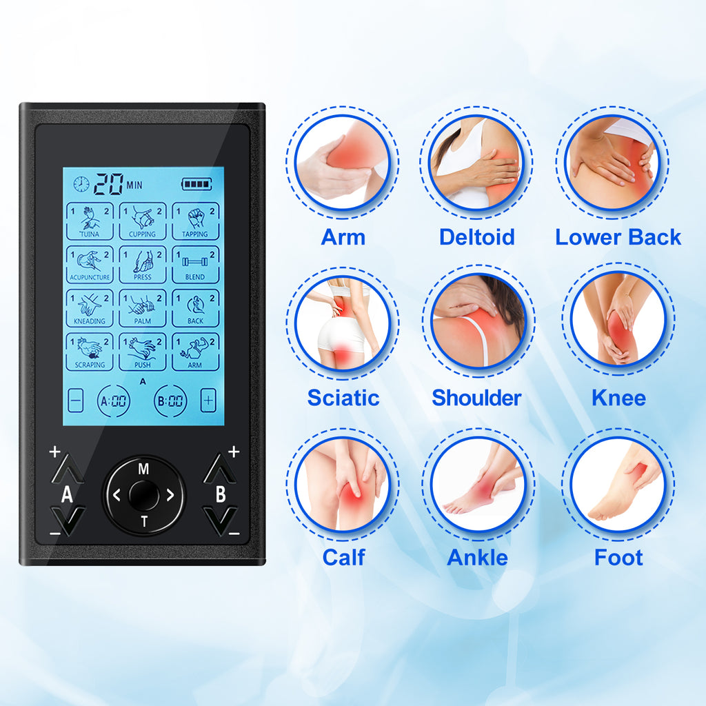 Rechargeable Tens Electronic Pulse Massager with 24 Modes, 10