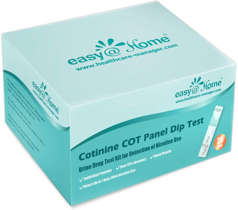 Easy@Home Nicotine Cotinine Urine Panel Dip Test Strips Kit- Sensitive Rapid Detection for Cotinine from Vaping Tobacco Cigarette Smoking Devices 200 ng/mL #ECOT-114