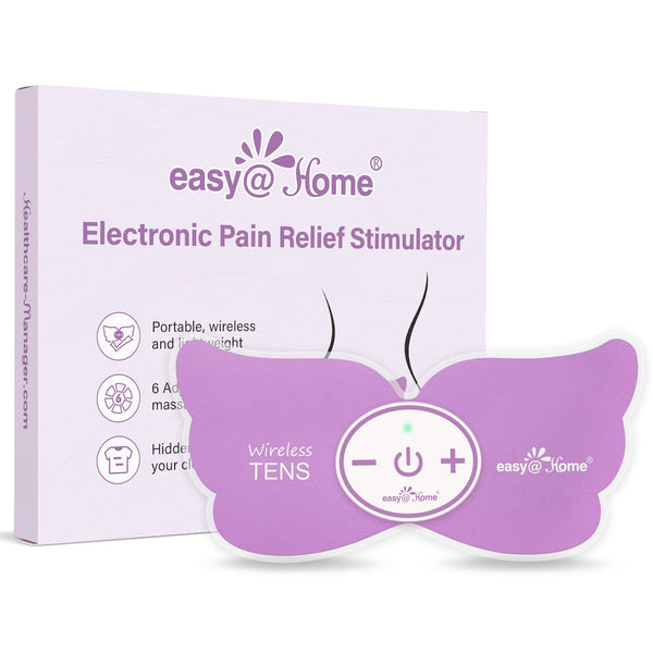 Easy@Home Electronic Pain Relief Stimulator: TENS Unit Wireless Muscle Stimulator | PMS Massage Therapy Machine | Portable Electrode Pads | FSA Eligible 6 Modes 20 Intensities EHE019