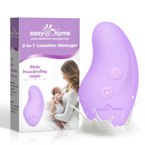 Lactation Massager Breastfeeding Stimulator: 2-in-1 Nursing Baby Pump Mom Breast Support | Warming Sore Tenderness Relief Nipple Massage | Postpartum Essential | Improves Breastmilk Flow EHL038