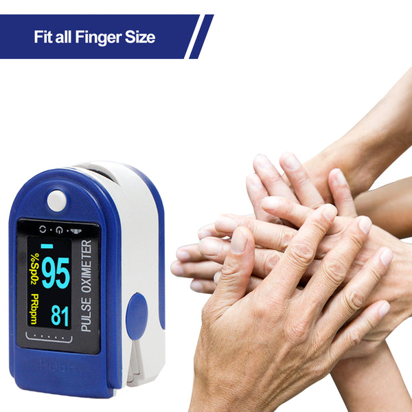 Easy@Home Fingertip Pulse Oximeter (Not for Medical Use) - SpO2 Blood Oxygen Saturation Meter and Heart Rate Monitor -EHP050