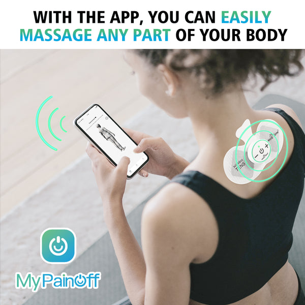 Wireless TENS Unit Muscle Stimulator: Easy@Home Back Pain Relief Leg Tens Machine Massager | Powered by MyPainOff App iOS & Android App | Electronic Pain Therapy Management EHE015BLE