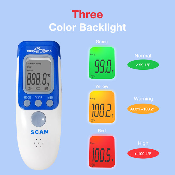 Easy@Home 3 in 1 Non-Contact Infrared Forehead Thermometer for Baby Adult and Child, NCT-301