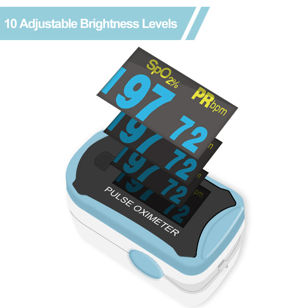 Clearance - Easy@Home Fingertip Pulse Oximeter SpO2 Blood Oxygen Saturation Meter and Heart Rate Monitor, Rotatable OLED Display-Only for UK