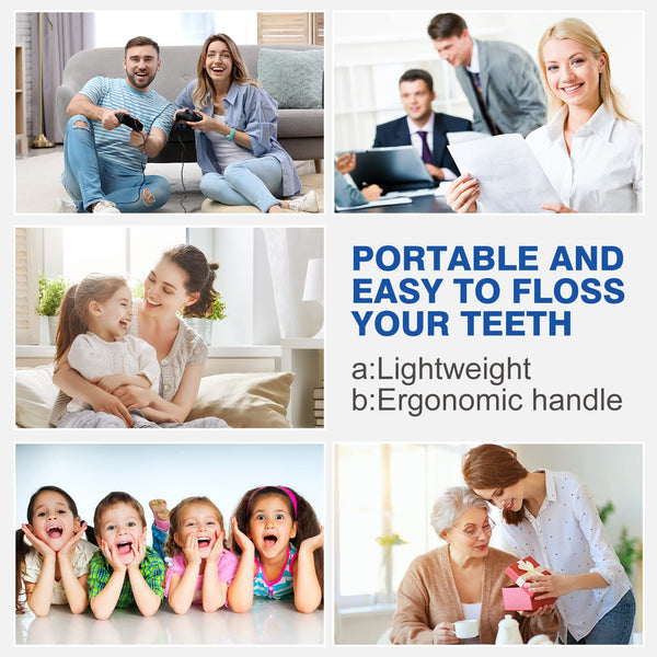 Water Dental Flosser Cordless for Teeth: Cordless Portable Easy@Home Oral Irrigator Cleaning 350ml with 5 Mode | 6 Jet Tips | Rechargeable IPX7 | Powerful Battery Life for Home Travel | EWF003
