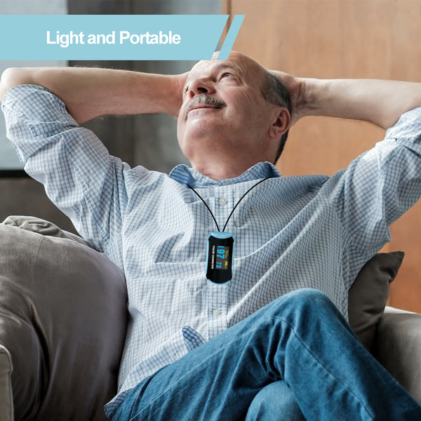 Clearance - Easy@Home Fingertip Pulse Oximeter SpO2 Blood Oxygen Saturation Meter and Heart Rate Monitor, Rotatable OLED Display-Only for UK