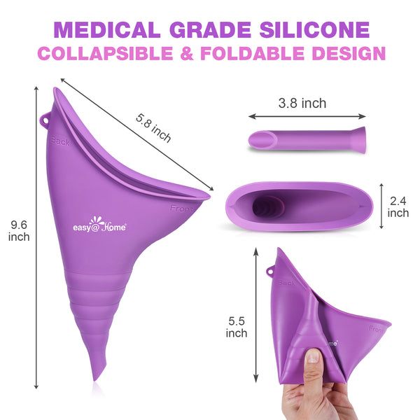 Portable Female Urination Device for Women: Easy@Home Silicone Female Urinal Device Pee Standing Up Funnel Reusable for Travel | Camping | Car | Outdoor | Hiking EUD408