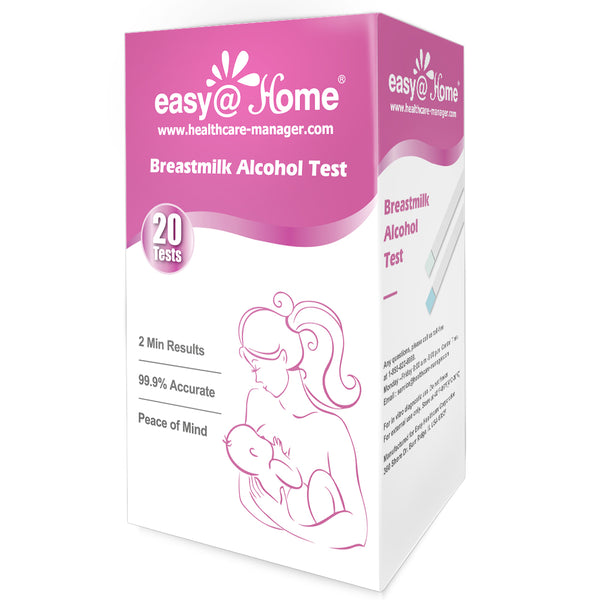 Easy@Home Breastmilk Alcohol Test Strips, at Home Alcohol Test for Breastfeeding and Lactation Milk Testing, Give Nursing Mothers Clarity, Easy, Quick and Precise Detection, EBA-20T, 20-Pack