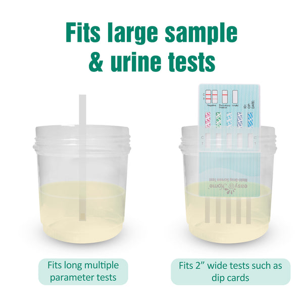 Easy@Home Quality Sterile Urine Specimen Collection Cups with Lids- Large 90mL (3oz)
