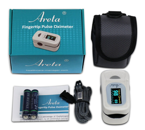 Health Management - Areta Fingertip Pulse Oximeter With Dual-Color OLED-Display 8 Modes EHP-500A